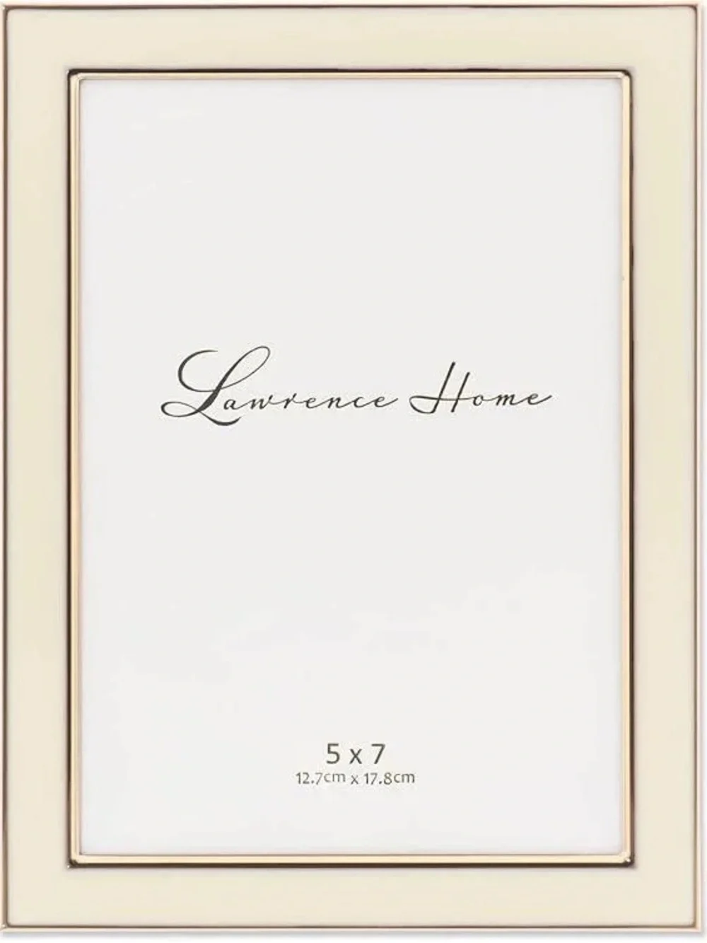 Lawrence Frames Polished Ivory Enamel Gold Metal Picture Frame